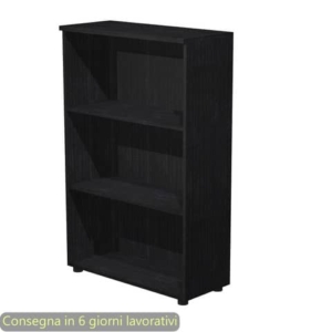 Mobile a giorno medio nero venato frassino 80x35xH.120 cm con 2 ripiani regolabili Presto Artexport - 035/8