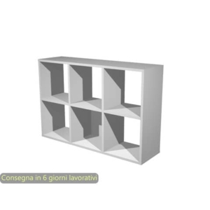 Libreria componibile 6 caselle grigio alluminio -104x29,2xH.69,8 cm  linea Maxicolor Artexport - 6MaxC/5