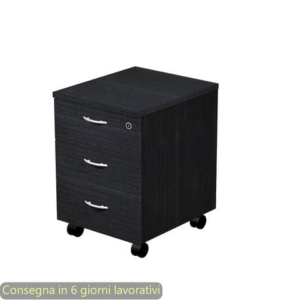 Cassettiera a tre cassetti montata nero venato frassino 41,8x52xH.59,5 cm linea Presto Artexport - 60019/8