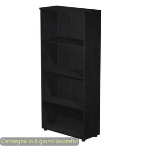 Mobile a giorno alto nero venato frassino 80x35xH.180 cm con 3 ripiani regolabili Presto Artexport - 038-39/8