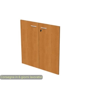 Ante con serratura noce chiaro 80x67 cm in melaminico per mobile basso linea Presto Artexport - 60067M/4