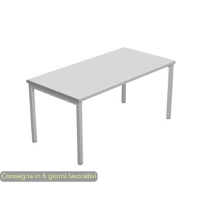 Scrivania piano grigio 180x80xH.72,5 cm gamba a ponte in metallo grigio linea Presto Venere Plus  Artexport - 665/9