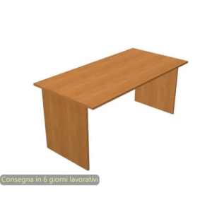Scrivania piano noce chiaro 160x80xH.72 cm gambe a pannello in melaminico in tinta linea Presto Artexport - 003PAN/4