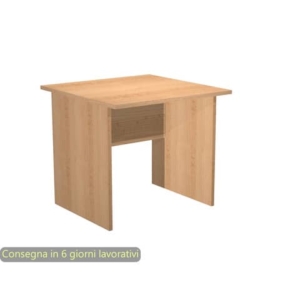Scrivania piano faggio 80x80xH.72 cm gamba a pannello in melaminico in tinta tinta Presto Artexport - 001PAN/6