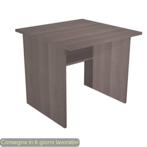 Scrivania piano frassino toscano 80x80xH.72 cm gamba a pannello in melaminico in tinta Presto - 001PAN/F