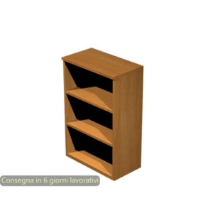 Mobile a giorno medio noce chiaro 80x35xH.120 cm con 2 ripiani regolabili linea Presto Artexport - 035/4