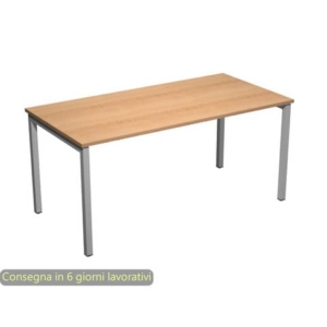Scrivania piano faggio 180x80xH.72,5 cm gamba a ponte in metallo grigio linea Presto Venere Plus Artexport - 665/6