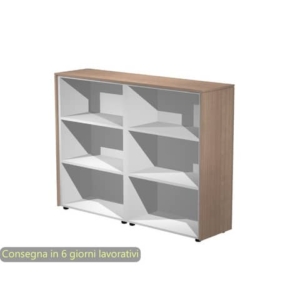 Mobile a giorno medio doppio top doppio 163x43xH.119,8 cm top e fianchi grigio alluminio Flora Artexport 935C/K