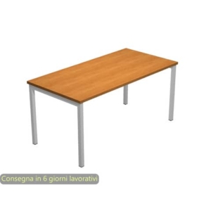 Scrivania piano noce chiaro 160x80xH72,5 cm gamba a ponte in metallo grigio linea Presto Venere Plus  Artexport - 663/4