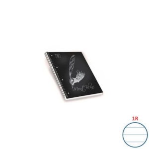 Quaderni spiralati A4 Pigna Mont Blanc Soft Touch assortiti - rigatura 1R - 100 ff - Conf. 5 pezzi - 02306881R
