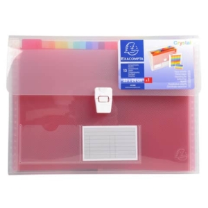 Classificatore Crystal Colours chiusura scatto 33x25 cm - 13 scomparti - cristallo - 55298E