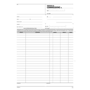 Blocco proposte di commissione Data Ufficio A4 - 33x3 copie autoricalcanti DU1672C3300