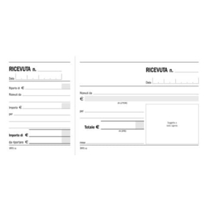 Blocco Ricevute generiche madre-figlia 2 tagliandi Data Ufficio 10x21,5 cm 100 fogli - DU160100000