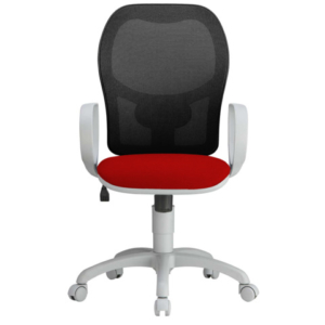 Sedia operativa girevole Unisit Hubble Grafix HUHUGR - schienale in rete - rivestimento Eco rosso - HUHUGR/ER