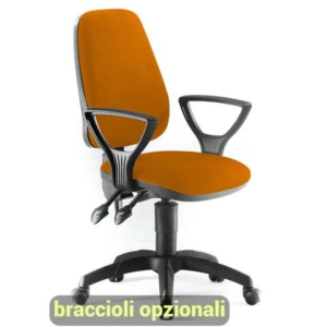 Sedia operativa girevole Unisit Leda LDAY Eco smart - schienale alto - rivestimento Eco arancione - LDAY/EA