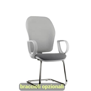 Sedia operativa interlocutore su slitta Unisit Hubble Grafix HUHUSGR schienale rete nero - sedile ignifugo grigio scuro