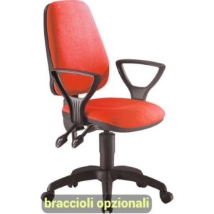 Sedia operativa girevole Unisit Leda LDAY Eco smart - schienale alto - rivestimento Eco rosso - LDAY/ER