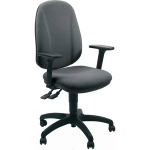 Sedia operativa girevole Unisit Giano GIGI Eco Smart rivestimento PPL grigio scuro - braccioli inclusi - GIGI/BR3D/ET