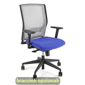 Sedia operativa girevole Unisit X Ray X2 schienale in rete grigio - rivestimento fili di luce blu - X2/F11