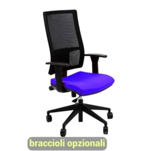 Sedia operativa girevole Unisit Nereide NDA schienale in rete - rivestimento Eco blu - NDA/EB