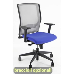 Sedia operativa girevole Unisit X Ray X2 schienale in rete grigio - rivestimento Eco blu - X2/EB