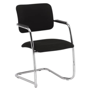 Sedia visitatore con slitta Unisit Lithium LTLT struttura cromata - rivest. Eco nero - impilabile LTLT/EN