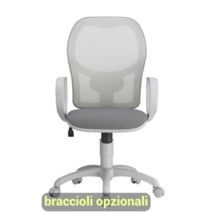 Sedia operativa girevole Unisit Hubble Grafix HUHUGR - schienale in rete - rivest. ignifugo grigio scuro HUHUGR/IT