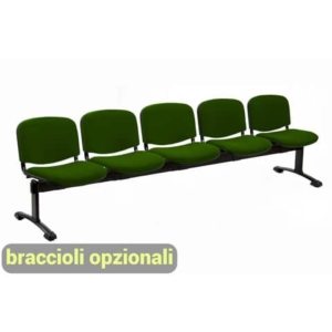 Panca 5 posti attesa Unisit Dado D55P - rivestimento Eco verde D55P/EV