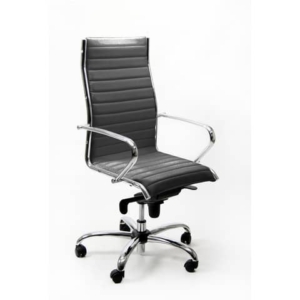 Poltrona direzionale girevole Unisit Pollux New PNP schienale alto - rivest. fili luce grigio con braccioli PNP/F14