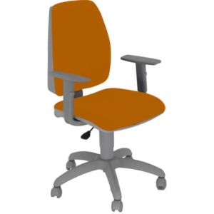 Sedia operativa girevole Unisit Jupiter JUBRG Eco smart - base grigia riv. Eco arancione - con braccioli - JPQG/BRNG/EA