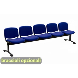 Panca 5 posti attesa Unisit Dado D55P - rivestimento Eco blu D55P/EB
