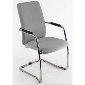 Sedia visitatore con slitta Unisit Lithium LTLTA schienale alto - rivest. fili di luce grigio scuro - LTLTA/F14