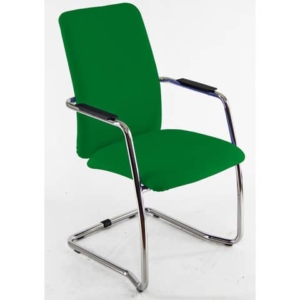 Sedia visitatore con slitta Unisit Lithium LTLTA schienale alto - rivest. Eco verde - LTLTA/EV