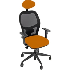 Sedia operativa girevole Unisit Hubble HUHUPG con poggiatesta - rivestimento Eco arancione con braccioli HUHUPG/BR/EA