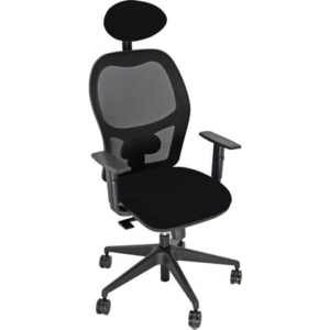 Sedia operativa girevole Unisit Hubble HUHUPG con poggiatesta - rivestimento ignifugo nero con braccioli HUHUPG/BR/IN