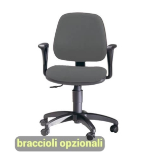 Sedia operativa girevole Unisit Leda LDB Eco smart - schienale basso - rivestimento Eco grigio - scuro LDB/ET