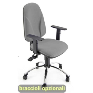 Sedia operativa girevole Unisit Team TMSYC Eco smart - schiuma sagomata - rivestimento fili luce grigio TMSYC/F14