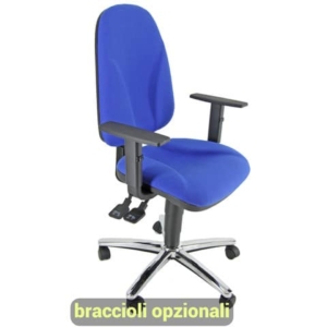 Sedia operativa girevole Unisit Team TMSYC Eco smart - schiuma sagomata - rivestimento fili di luce blu TMSYC/F11