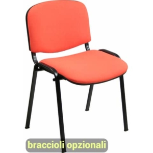 Sedia visitatore 4 gambe Unisit Dado D5S acciaio nero - rivestimento Eco - arancione - Conf. 4 pezzi - D5S/4/EA
