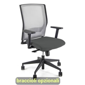 Sedia operativa girevole Unisit X Ray X2 schienale in rete grigio - rivestimento fili di luce grigio scuro - X2/F14