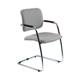 Sedia visitatore con slitta Unisit Lithium LTLT struttura cromata - rivest. Eco grigio scuro - impilabile LTLT/ET