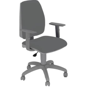 Sedia operativa girevole Unisit Jupiter JUBRG EcoSmart base grigia - riv. grigio ignifugo - con braccioli - JPQG/BRNG/IT