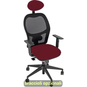Sedia operativa girevole Unisit Hubble HUHUPG con poggiatesta schienale in rete riv. ignifugo bordeaux HUHUPG/ID