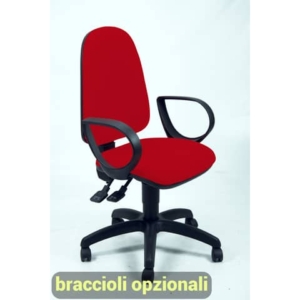 Sedia operativa girevole Unisit Team TMSY Eco smart - schiuma sagomata - rivestimento ignifugo rosso - TMSY/IR