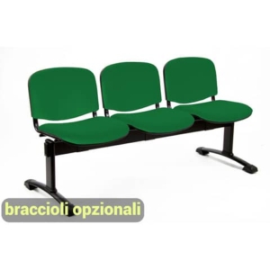 Panca 3 posti attesa Unisit Dado D53P - rivestimento Eco verde D53P/EV