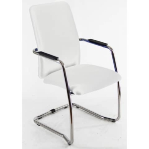 Sedia visitatore con slitta Unisit Lithium LTLTA schienale alto - rivest. ecopelle bianco - LTLTA/KQ