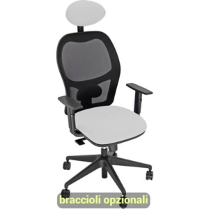 Sedia operativa girevole Unisit Hubble HUHUPG con poggiatesta schienale in rete riv. ecopelle bianco HUHUPG/KQ