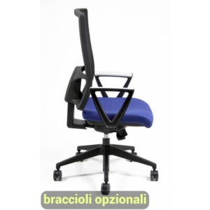 Sedia operativa girevole Unisit Nereide NDAE schienale in rete - rivestimento fili di luce blu - NDAE/F11