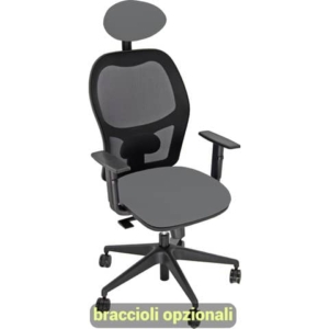 Sedia operativa girevole Unisit Hubble HUHUPG con poggiatesta schienale in rete riv. fili di luce grigio HUHUPG/F14