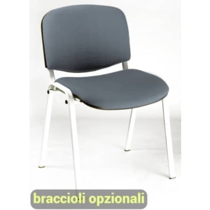 Sedia visitatore 4 gambe Unisit Dado D5B acciaio bianco - rivestimento ignifugo grigio scuro - Conf. 2 pezzi - D5B/2/IT